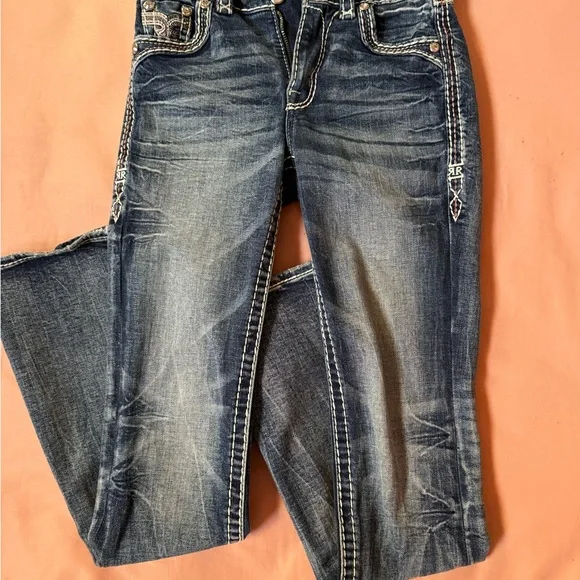 Rock Revival Women's Dark Blue Boot Cut Jeans - Picture 2 of 6